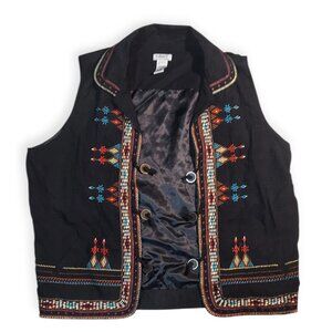 VTG Graff UM Company Southwestern Embroidered Vest Women L Boho Tribal Western